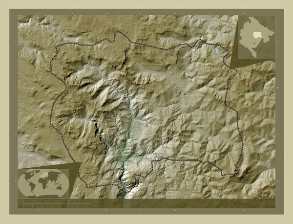 Kolasin Obec Černá Hora Zdvihová Mapa Zbarvená Stylu Wiki Jezery — Stock fotografie