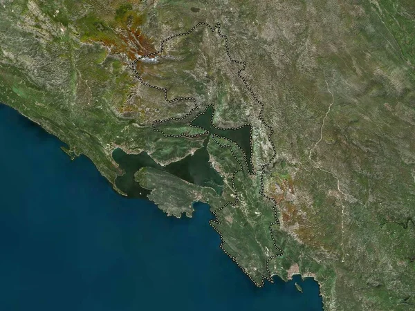 Kotor Gemeente Montenegro Satellietkaart Met Lage Resolutie — Stockfoto
