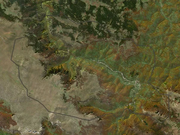 黑山市Mojkovac 低分辨率卫星地图 — 图库照片