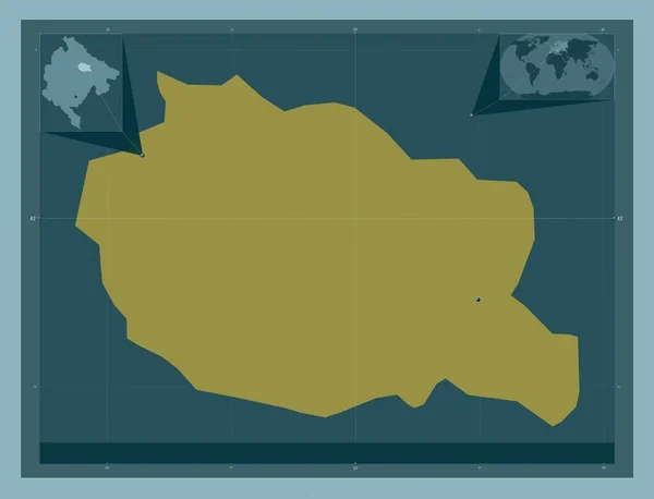 モヤコヴァツ モンテネグロの自治体 しっかりした色の形 コーナー補助位置図 — ストック写真