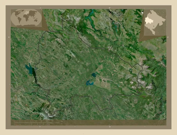 Niksic 黑山市 高分辨率卫星地图 角辅助位置图 — 图库照片