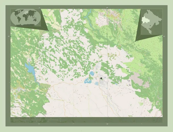 Никшич Муниципалитет Черногории Карта Улиц Вспомогательные Карты Расположения Углов — стоковое фото