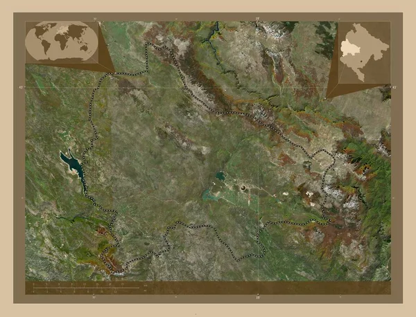 Никшич Муниципалитет Черногории Карта Спутника Низкого Разрешения Вспомогательные Карты Расположения — стоковое фото