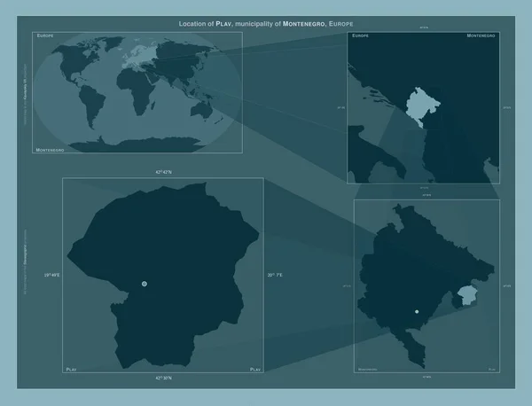 Plav Municipio Montenegro Diagrama Que Muestra Ubicación Región Mapas Gran —  Fotos de Stock