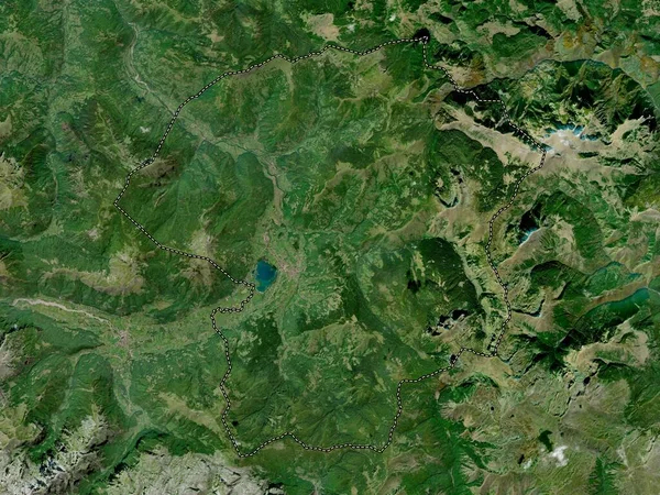 Plav Municipality Montenegro High Resolution Satellite Map — Stock Photo, Image
