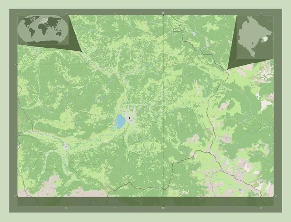 Plav Gmina Czarnogóry Otwórz Mapę Ulic Lokalizacje Dużych Miast Regionu — Zdjęcie stockowe