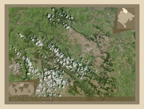 Pljevlja 黑山市 高分辨率卫星地图 角辅助位置图 — 图库照片