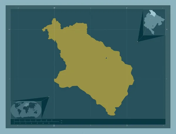 Pljevlja Δήμος Μαυροβουνίου Ατόφιο Χρώμα Γωνιακοί Χάρτες Βοηθητικής Θέσης — Φωτογραφία Αρχείου