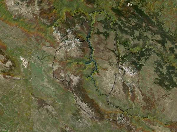 Pluzine Municipio Montenegro Mapa Satelital Baja Resolución — Foto de Stock