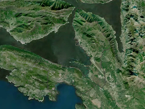 Tivat Montenegro Kommun Högupplöst Satellitkarta — Stockfoto