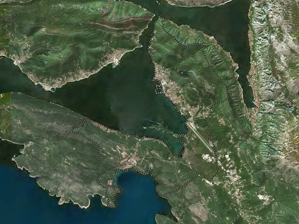 Tivat Montenegro Kommun Lågupplöst Satellitkarta — Stockfoto