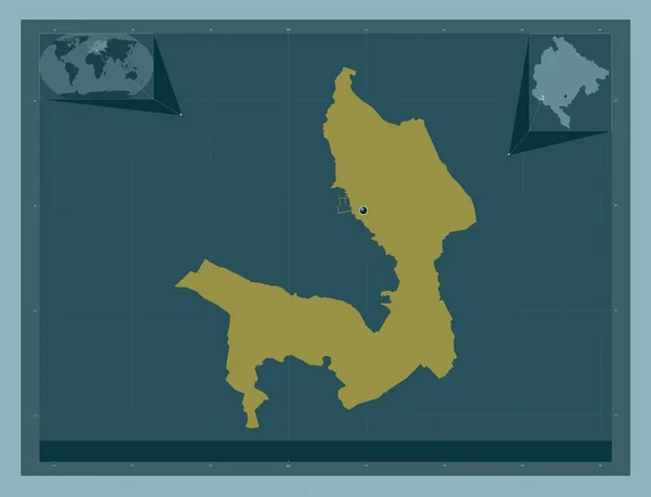Tivat Comune Del Montenegro Forma Tinta Unita Mappa Della Posizione — Foto Stock