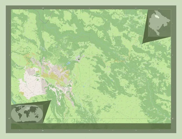 Жабляк Муниципалитет Черногории Карта Улиц Вспомогательные Карты Расположения Углов — стоковое фото