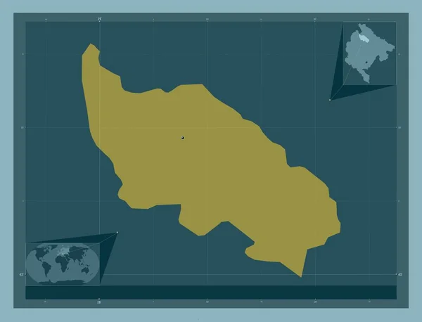 ズブラジャック モンテネグロの自治体 しっかりした色の形 コーナー補助位置図 — ストック写真