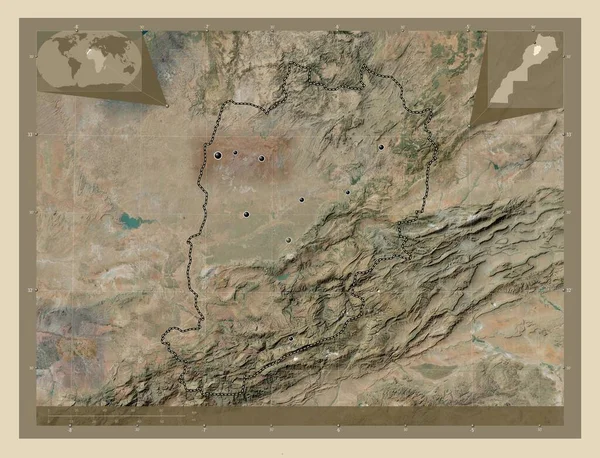 Beni Mellal Khenifra Περιφέρεια Μαρόκου Υψηλής Ανάλυσης Δορυφορικός Χάρτης Τοποθεσίες — Φωτογραφία Αρχείου