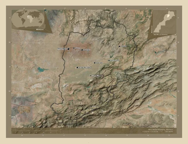 Beni Mellal Khenifra Região Marrocos Mapa Satélite Alta Resolução Locais — Fotografia de Stock