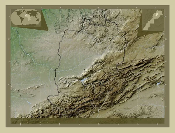 Beni Mellal Khenifra Region Morocco Elevation Map Colored Wiki Style — Stock Photo, Image