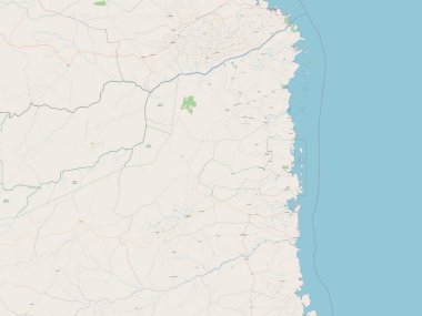 Cabo Delgado, Mozambik vilayeti. Açık Sokak Haritası