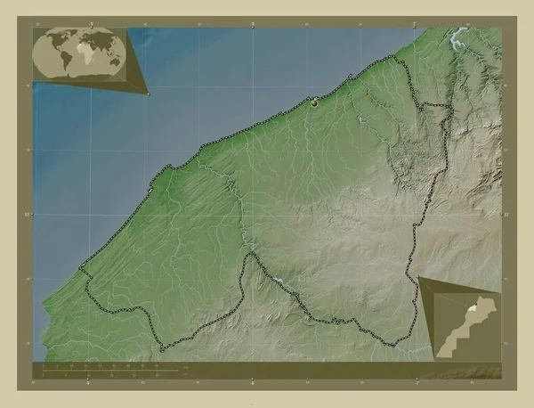 Касабланка Сеттат Регіон Марокко Висота Карти Забарвлена Вікі Стилі Озерами — стокове фото
