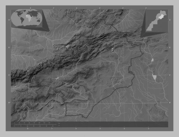 Драа Тафилалет Драа Тафилалет Область Марокко Карта Высот Оттенках Серого — стоковое фото