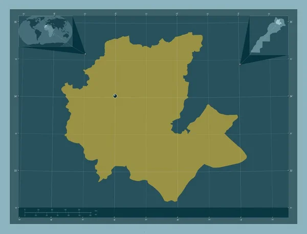 Fes Meknes Regione Del Marocco Forma Tinta Unita Mappa Della — Foto Stock