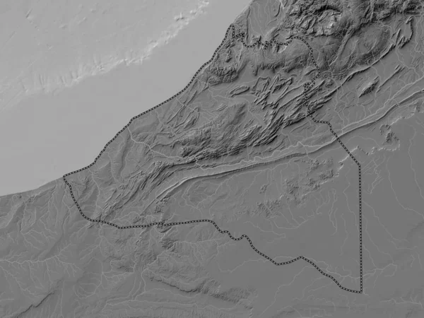 Гельмим Уэд Нун Регион Моро Карта Высот Билевеля Озерами Реками — стоковое фото
