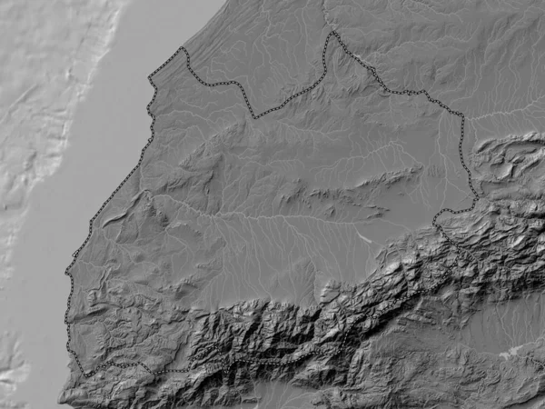 Marrakech Safi Região Marrocos Bilevel Mapa Elevação Com Lagos Rios — Fotografia de Stock
