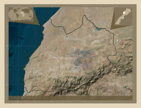 Marrakech Safi Região Marrocos Mapa Satélite Alta Resolução Locais Das — Fotografia de Stock