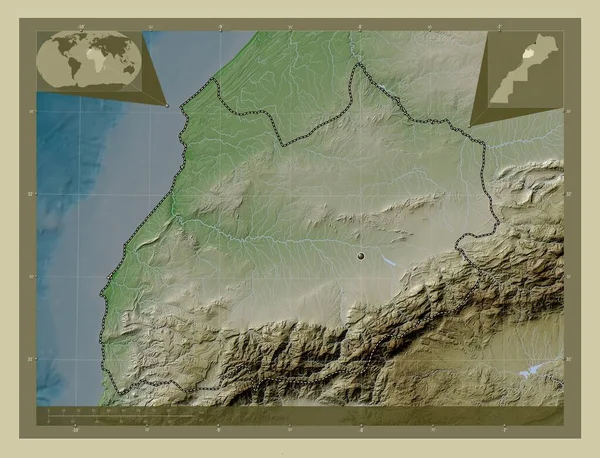 Marrakech Safi Regionen Marocko Höjd Karta Färgad Wiki Stil Med — Stockfoto