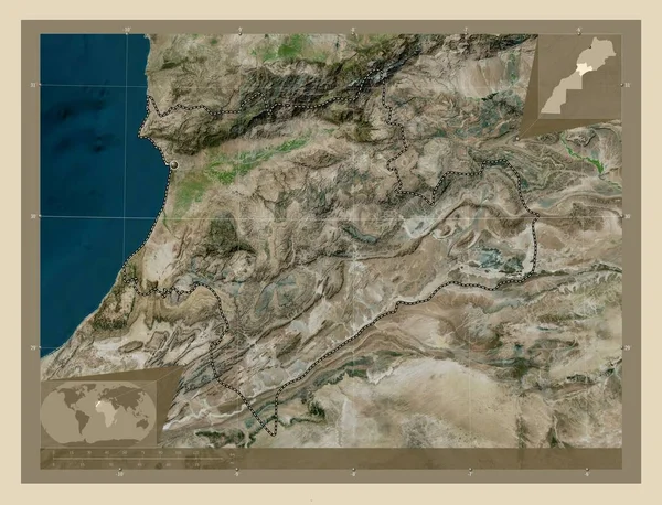 Souss Massa Regione Del Marocco Mappa Satellitare Alta Risoluzione Mappa — Foto Stock