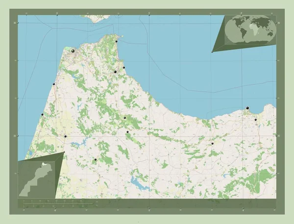 Tanger Tetouan Hoceima Region Maroka Otwórz Mapę Ulic Lokalizacje Dużych — Zdjęcie stockowe