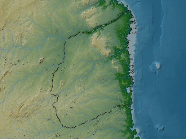 Cabo Delgado Provincie Mosambik Barevná Mapa Jezery Řekami — Stock fotografie