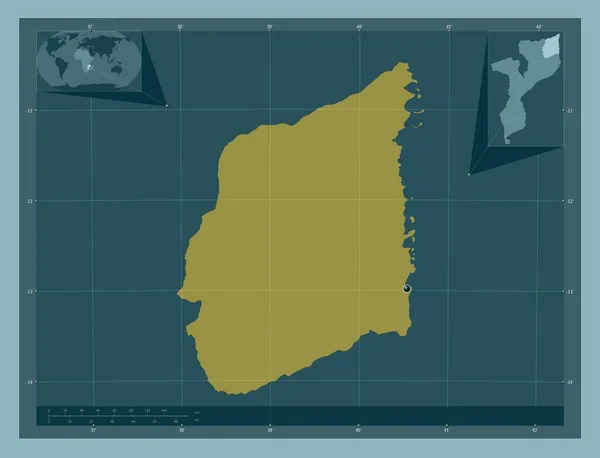 Кабо Дельгадо Провинция Мозамбик Твердая Форма Цвета Вспомогательные Карты Расположения — стоковое фото