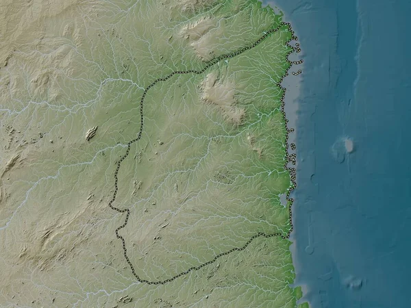 Кабо Дельгадо Провинция Мозамбик Карта Высот Окрашенная Вики Стиле Озерами — стоковое фото