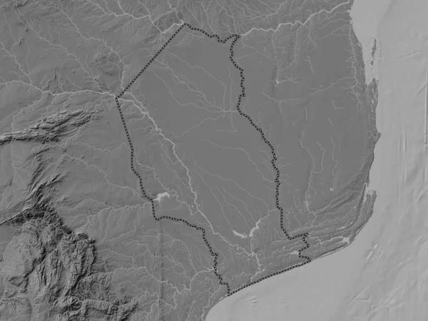 Газа Провинция Мозамбик Карта Высот Билевеля Озерами Реками — стоковое фото
