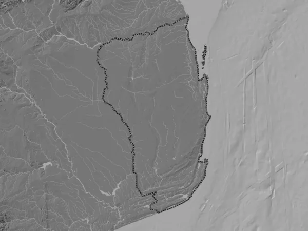 Инхамбане Провинция Мозамбик Карта Высот Билевеля Озерами Реками — стоковое фото