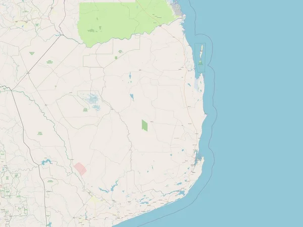 Инхамбане Провинция Мозамбик Карта Улиц — стоковое фото