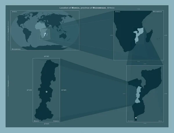 Manica Provincia Mozambique Diagrama Que Muestra Ubicación Región Mapas Gran —  Fotos de Stock