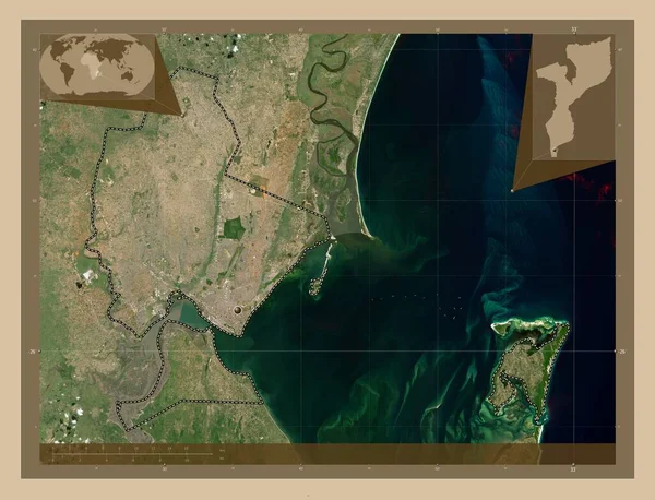 Город Мапуту Провинция Мозамбик Карта Спутника Низкого Разрешения Вспомогательные Карты — стоковое фото