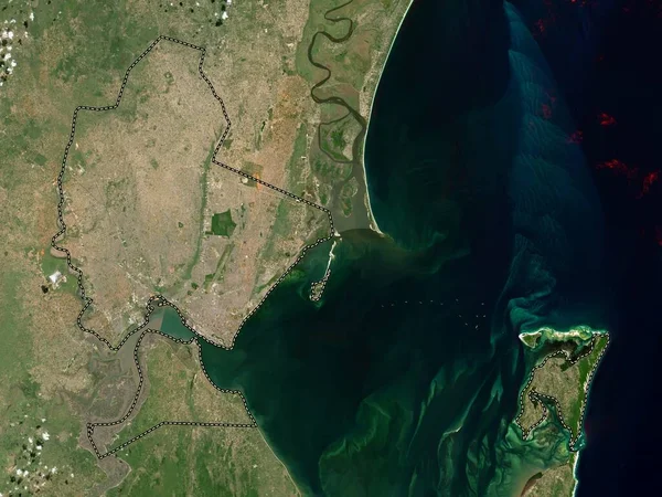 Maputo City Provincia Del Mozambico Mappa Satellitare Bassa Risoluzione — Foto Stock