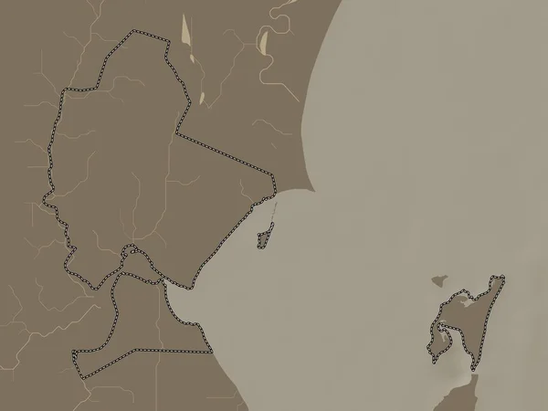 Мапуту Місто Провінція Мозамбік Висота Карти Забарвлена Сепії Тони Озерами — стокове фото