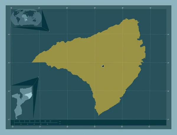 Nampula Provincia Del Mozambico Forma Tinta Unita Mappa Della Posizione — Foto Stock