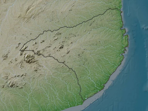Nampula Provinsen Moçambique Höjd Karta Färgad Wiki Stil Med Sjöar — Stockfoto