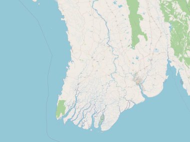 Ayeyarwady, Myanmar Bölümü. Açık Sokak Haritası