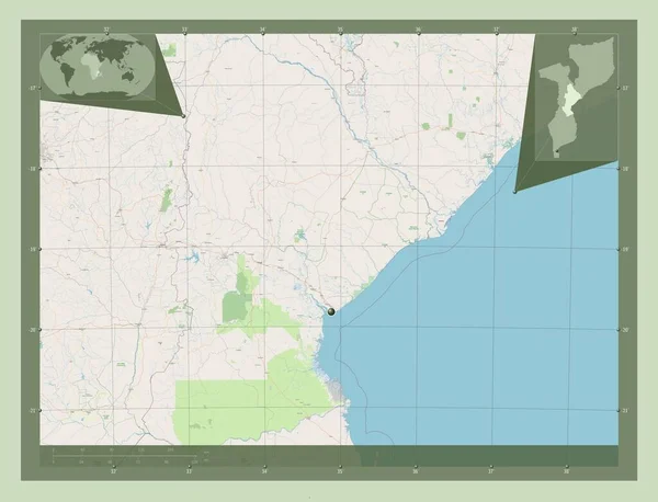 Sofala Provinz Mosambik Open Street Map Eck Zusatzstandortkarten — Stockfoto