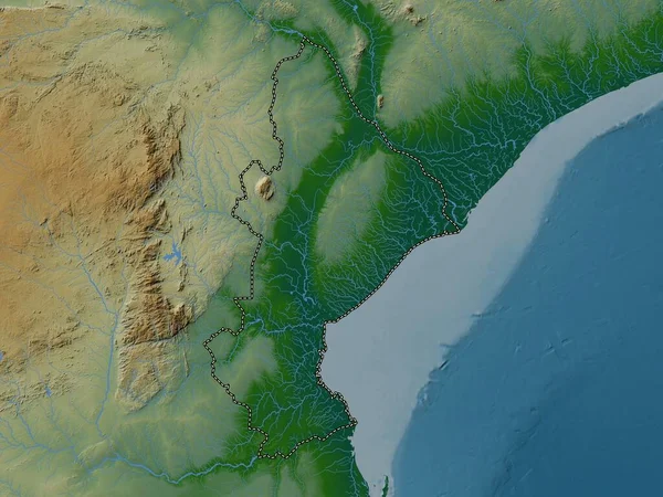 Sofala Mozambik Vilayeti Gölleri Nehirleri Olan Renkli Yükseklik Haritası — Stok fotoğraf