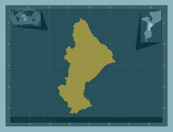 Sofala Provincia Del Mozambico Forma Tinta Unita Mappa Della Posizione — Foto Stock
