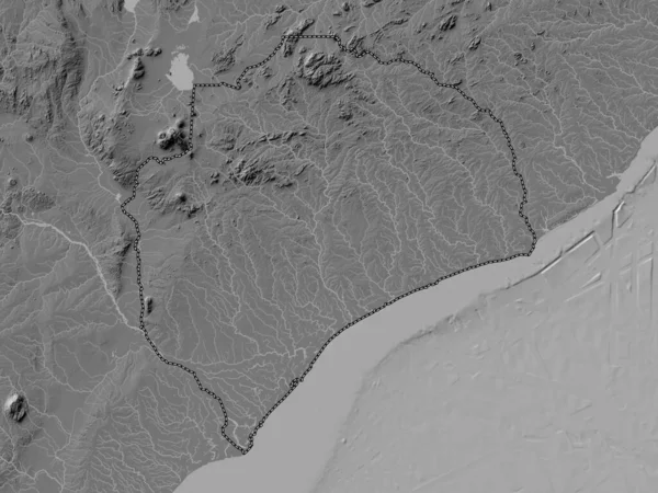 Замбезия Провинция Мозамбик Карта Высот Билевеля Озерами Реками — стоковое фото