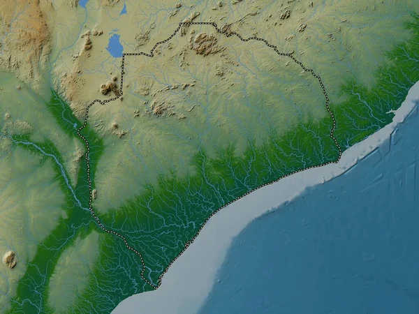Zambezia Provinsen Moçambique Färgad Höjdkarta Med Sjöar Och Floder — Stockfoto