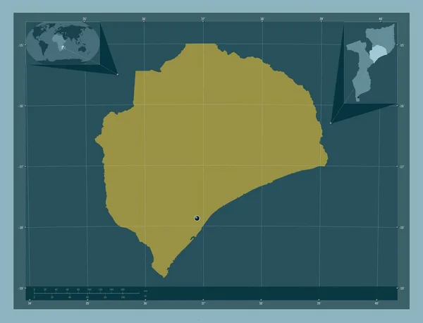 Замбезия Провинция Мозамбик Твердая Форма Цвета Вспомогательные Карты Расположения Углов — стоковое фото